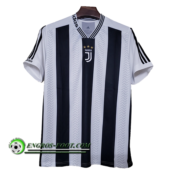 Engros-foot: Maillot Foot Juventus Concept Noir/Blanc 2019 2020 Thailande