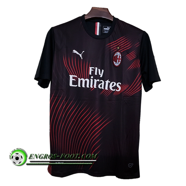 Engros-foot: Maillot Foot Milan AC Version Fuite Exterieur Noir 2019 2020 Thailande