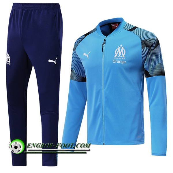 Engros-foot: Ensemble Survetement de - Veste Marseille OM Bleu 2019 2020 Thailande