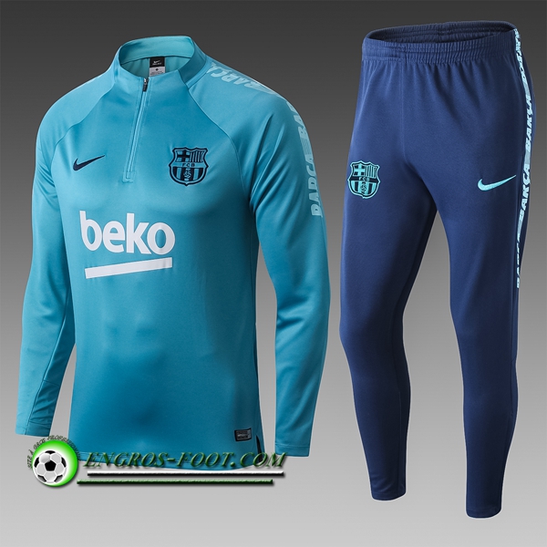 Engros-foot: Ensemble Nouveaux Survetement de FC Barcelone Enfant Bleu 2019 2020 Thailande