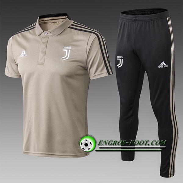 Engros-foot: Ensemble Polo Juventus + Pantalon Gris Fonce 2019 2020 Thailande