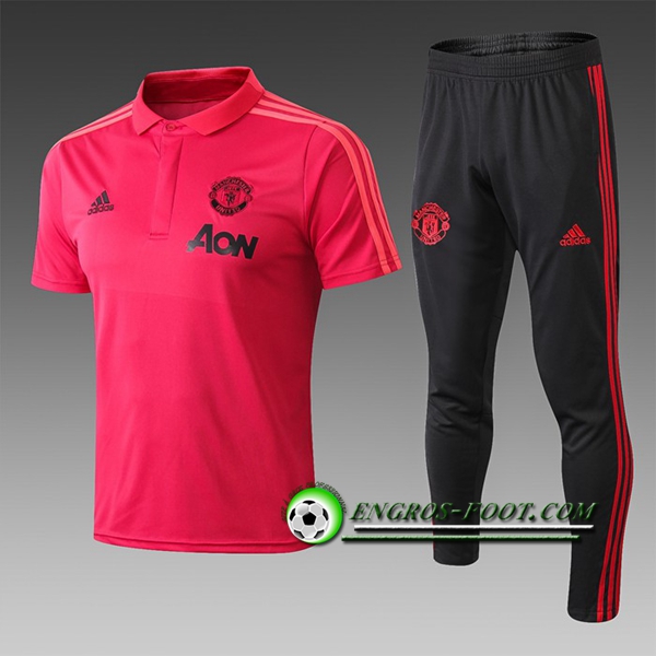 Engros-foot: Ensemble Polo Manchester United + Pantalon Rouge 2019 2020 Thailande