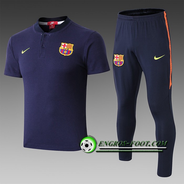 Engros-foot: Ensemble Polo FC Barcelone + Pantalon Bleu Fonce 2019 2020 Thailande