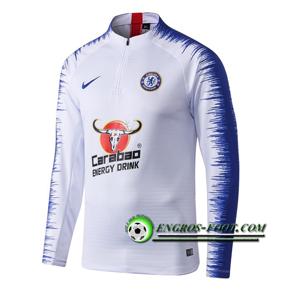 Engros-foot: Sweatshirt Training FC Chelsea Blanc Strike Drill 2019 2020 Thailande