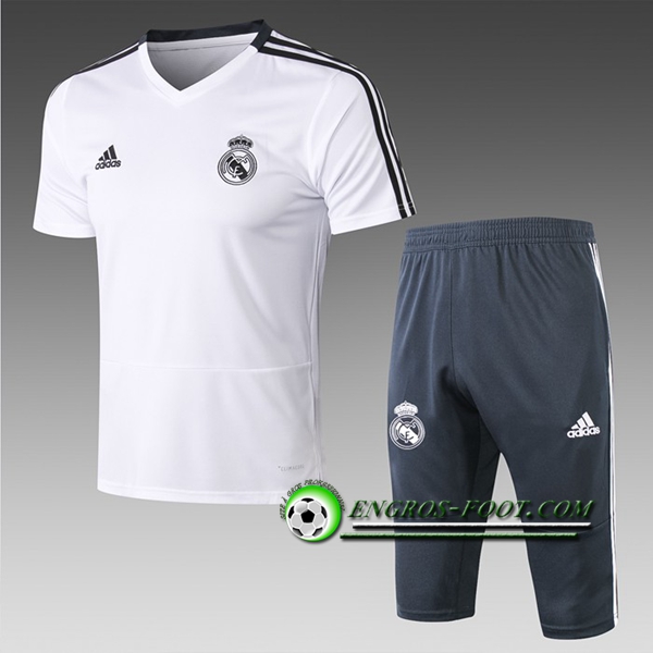 Engros-foot: Ensemble PRé MATCH Training Real Madrid + Pantalon 3/4 Blanc 2019 2020 Thailande