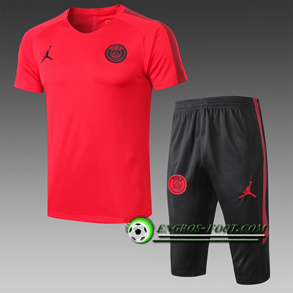 Engros-foot: Ensemble PRé MATCH Training PSG Jordan + Pantalon 3/4 Rouge 2019 2020 Thailande