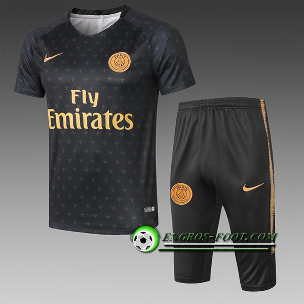 Engros-foot: Ensemble PRé MATCH Training PSG + Pantalon 3/4 Noir 2019 2020 Thailande