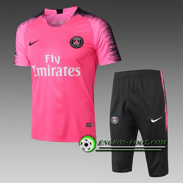 Engros-foot: Ensemble PRé MATCH Training PSG + Pantalon 3/4 Rose/Noir 2019 2020 Thailande