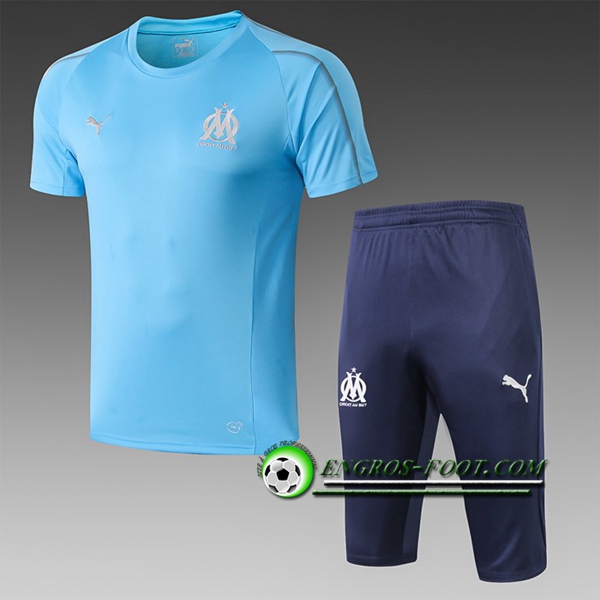 Engros-foot: Ensemble PRé MATCH Training Marseille OM + Pantalon 3/4 Bleu 2019 2020 Thailande