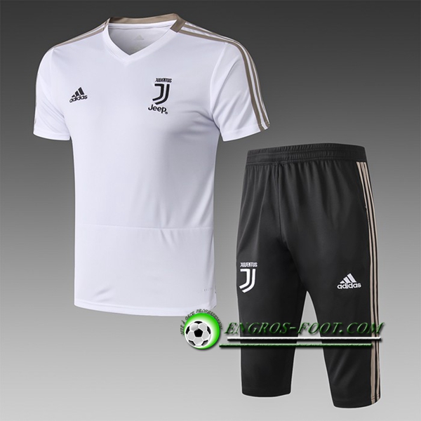 Engros-foot: Ensemble PRé MATCH Training Juventus + Pantalon 3/4 Blanc 2019 2020 Thailande