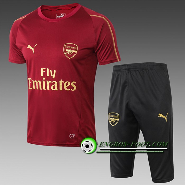 Engros-foot: Ensemble PRé MATCH Training Arsenal + Pantalon 3/4 Rouge 2019 2020 Thailande