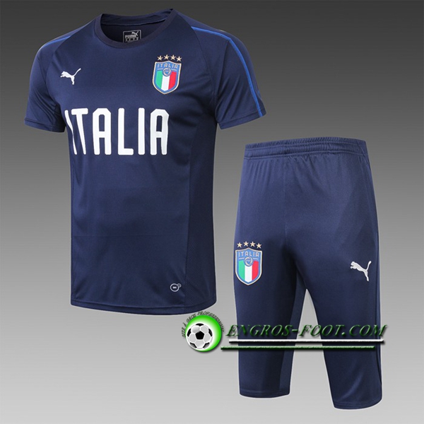 Engros-foot: Ensemble PRé MATCH Training Italie + Pantalon 3/4 Bleu Fonce 2019 2020 Thailande