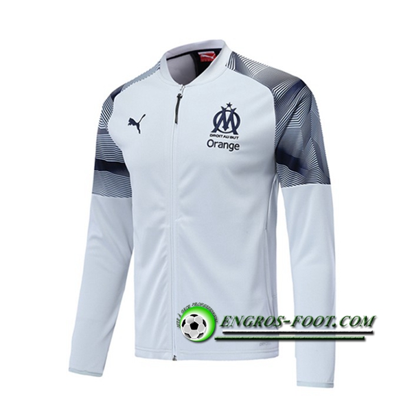 Engros-foot: Nouveaux Veste Foot Marseille OM Blanc 2019 2020 Thailande