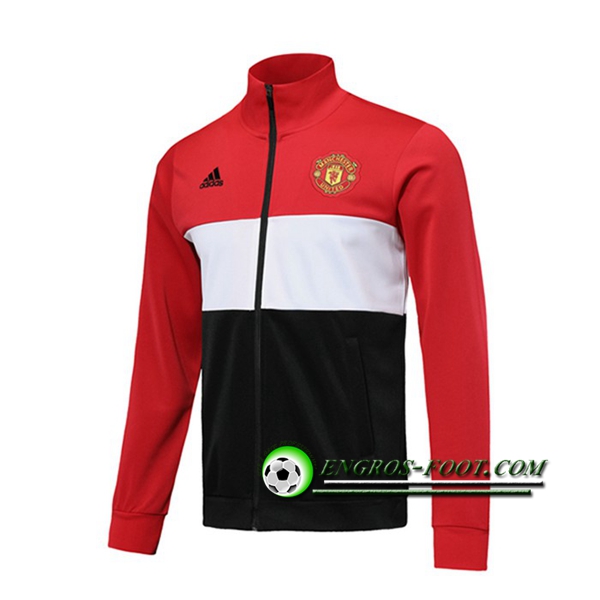 Engros-foot: Nouveaux Veste Foot Manchester United Rouge/Blanc/Noir 2019 2020 Thailande