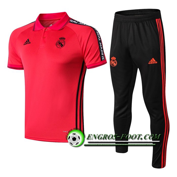 Engros-foot: Ensemble Polo Real Madrid + Pantalon Rouge 2019 2020 Thailande