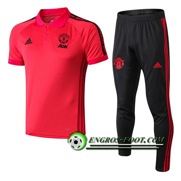 Engros-foot: Ensemble Polo Manchester United + Pantalon Rouge 2019 2020 Thailande