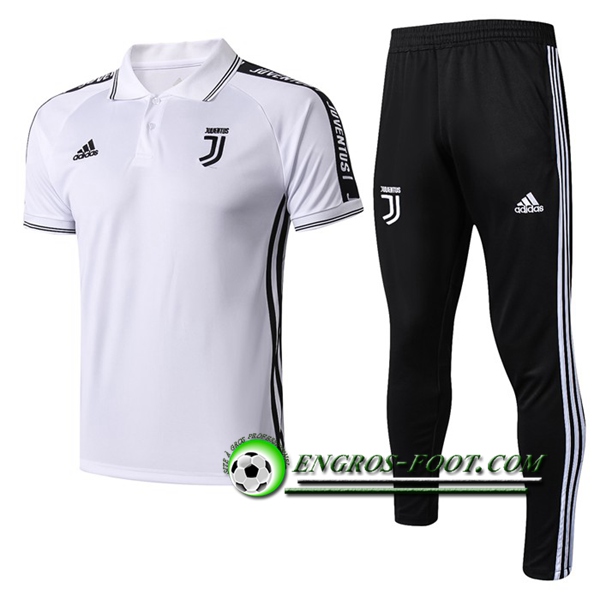 Engros-foot: Ensemble Polo Juventus + Pantalon Blanc 2019 2020 Thailande