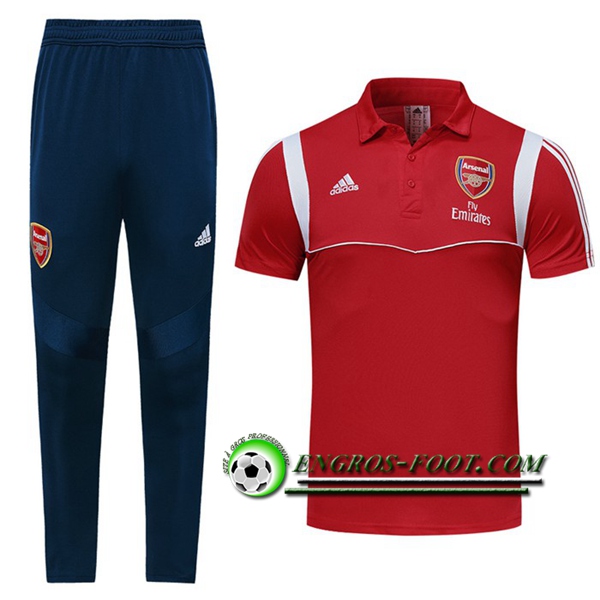 Engros-foot: Ensemble Polo Arsenal + Pantalon Rouge/Blanc 2019 2020 Thailande