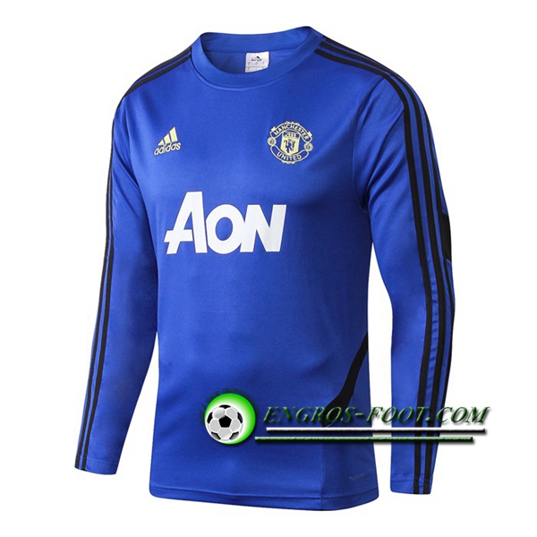 Engros-foot: Sweatshirt Training Manchester United Bleu 2019 2020 Thailande