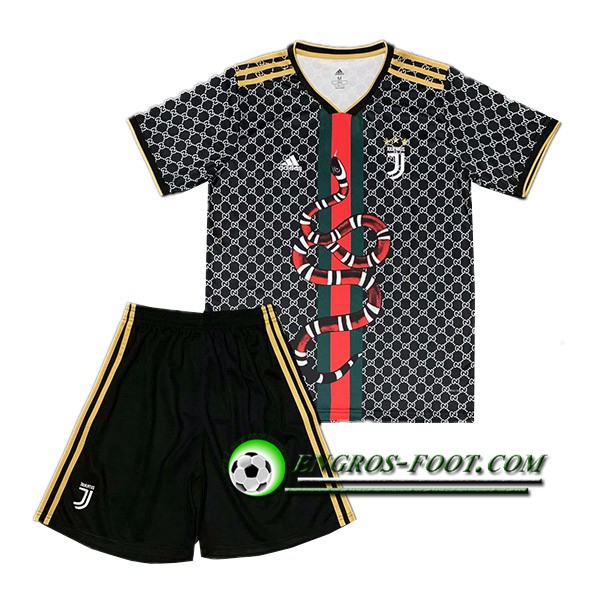 Engros-foot: Ensemble Maillot Foot Juventus Python Noir/blanc 2019 2020 Thailande