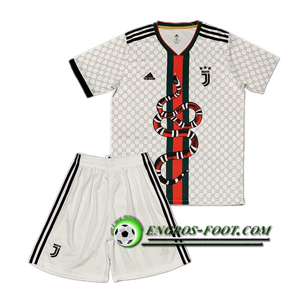 Engros-foot: Ensemble Maillot Foot Juventus Python blanc 2019 2020 Thailande