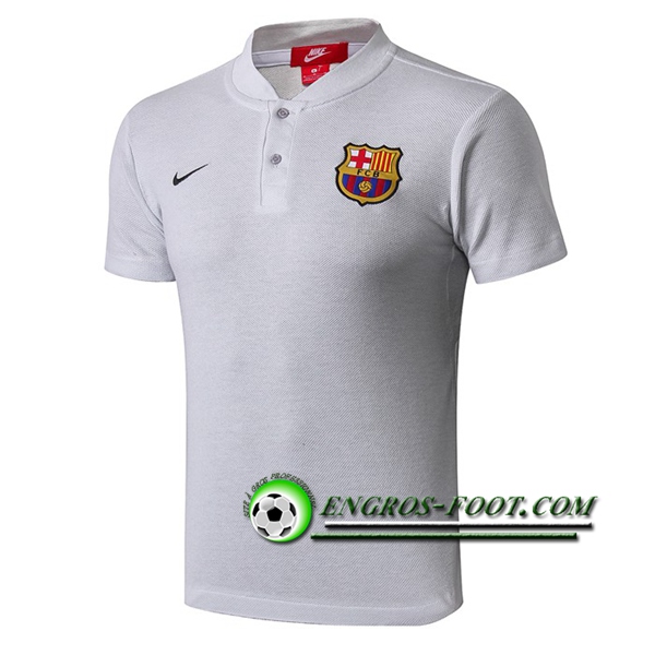 Engros-foot: Polo Foot FC Barcelone Gris clair 2019 2020 Thailande