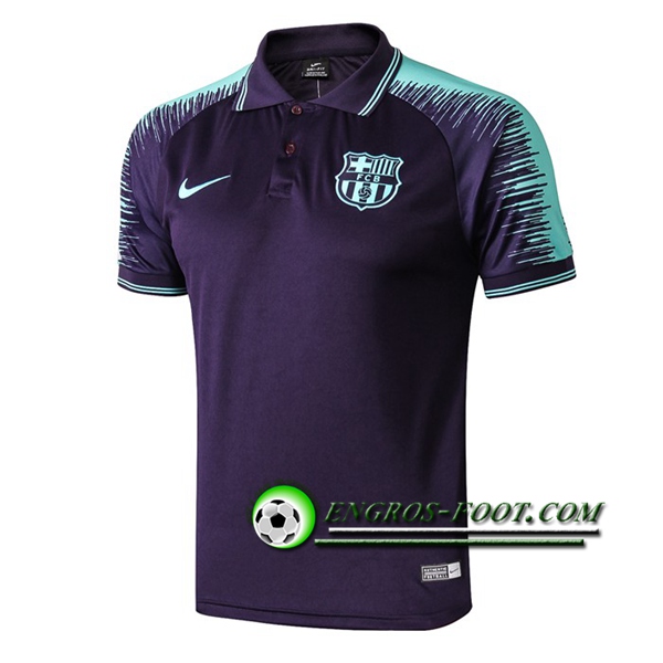 Engros-foot: Polo Foot FC Barcelone Bleu Fonce/Vert 2019 2020 Thailande