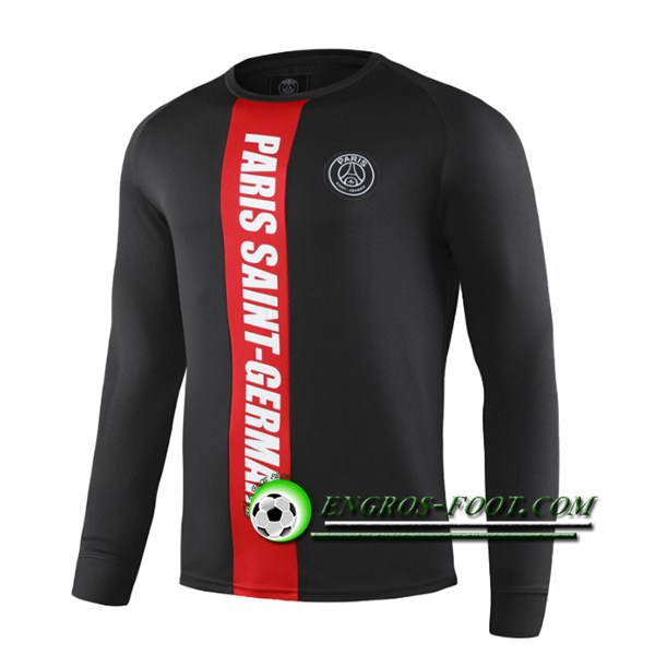 Engros-foot: Training T-Shirts PSG Noir/Rouge Manche longue 2019 2020 Thailande