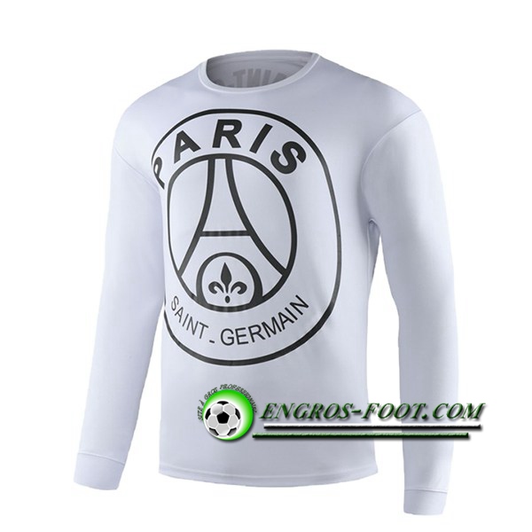 Engros-foot: Training T-Shirts PSG Blanc Manche longue 2019 2020 Thailande