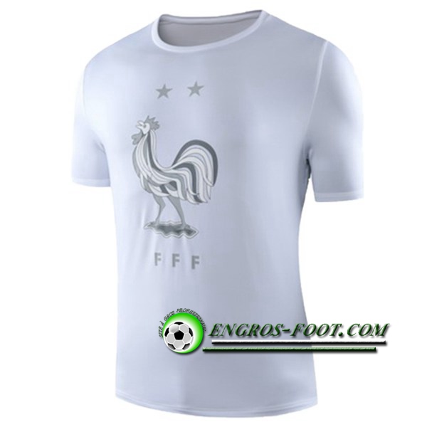 Engros-foot: Training T-Shirts France Blanc 2019 2020 Thailande