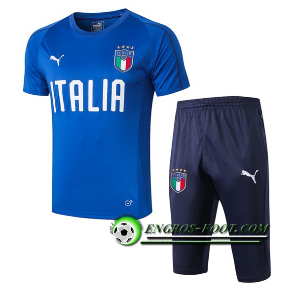 Engros-foot: Ensemble PRé MATCH Training Italie + Pantalon 3/4 Bleu 2019 2020 Thailande