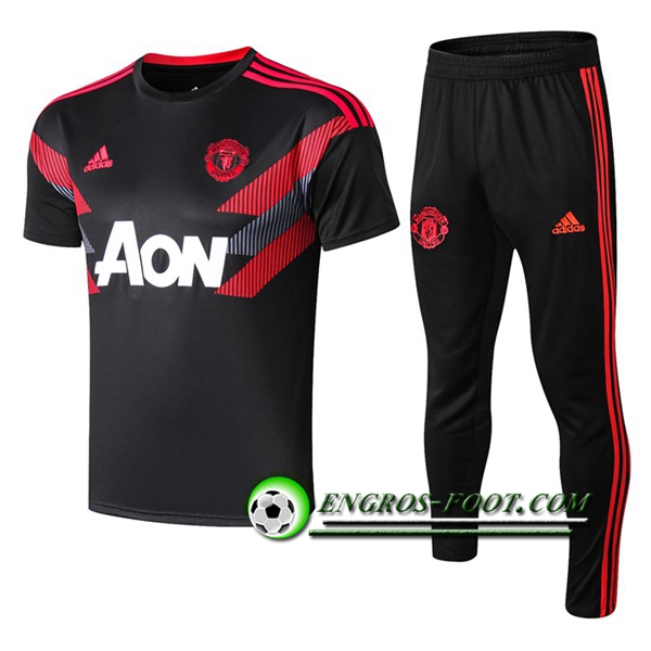 Engros-foot: Ensemble PRé MATCH Training Manchester United + Pantalon Noir/Rouge 2019 2020 Thailande