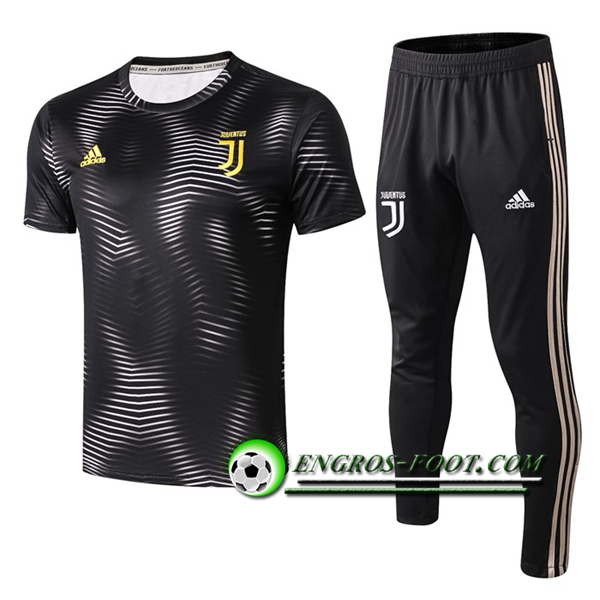 Engros-foot: Ensemble PRé MATCH Training Juventus + Pantalon Ondulation Noir 2019 2020 Thailande