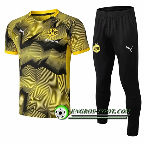 Engros-foot: Ensemble PRé MATCH Training Dortmund BVB + Pantalon Ondulation Jaune 2019 2020 Thailande