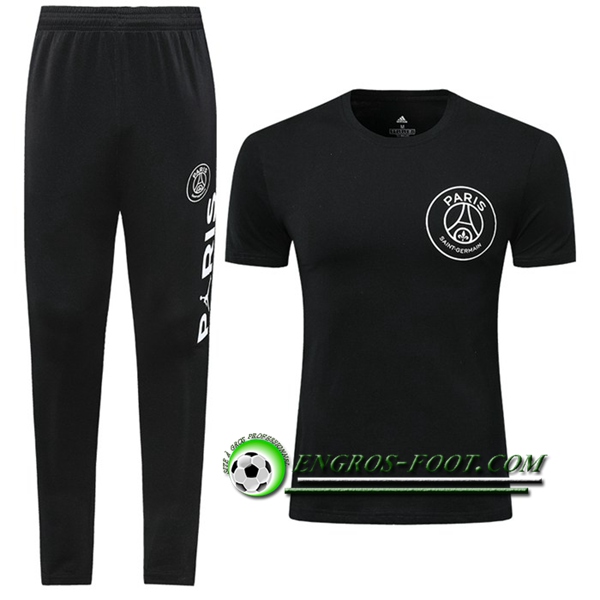 Engros-foot: Ensemble Training T-Shirts PSG + Pantalon Noir 2019 2020 Thailande