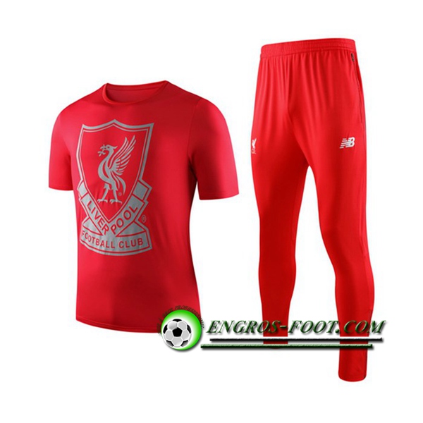 Engros-foot: Ensemble Training T-Shirts Liverpool + Pantalon Rouge 2019 2020 Thailande