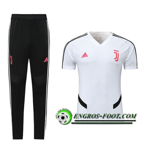 Engros-foot: Ensemble Training T-Shirts Juventus + Pantalon Blanc 2019 2020 Thailande