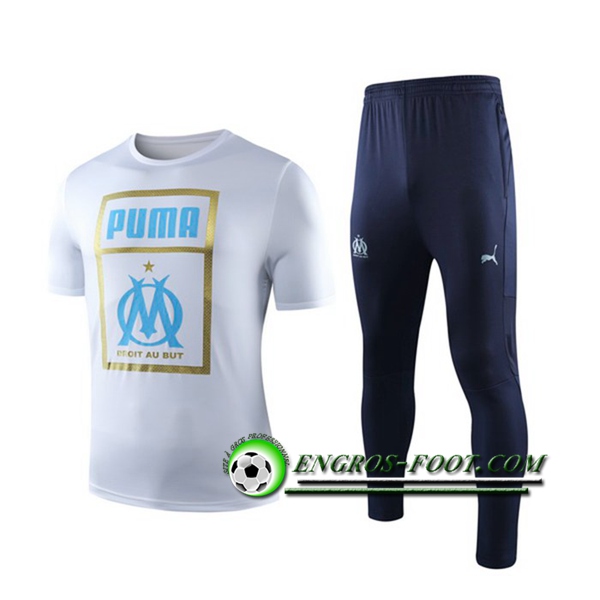 Engros-foot: Ensemble Training T-Shirts Marseille OM + Pantalon Rouge 2019 2020 Thailande