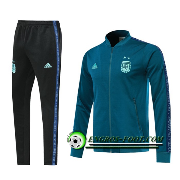 Engros-foot: Ensemble Survetement Foot - Veste Argentine Vert 2019 2020 Thailande