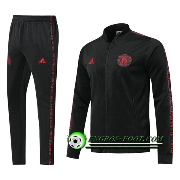 Engros-foot: Ensemble Survetement Foot - Veste Manchester United Noir 2019 2020 Thailande