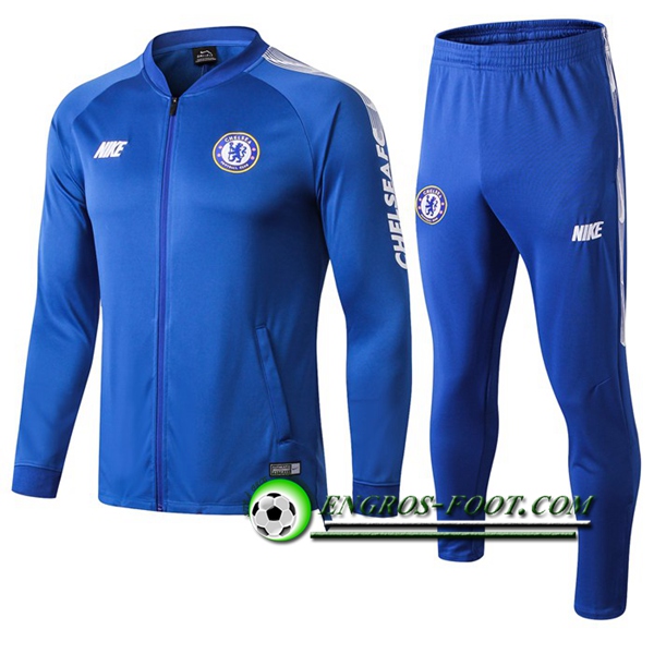 Engros-foot: Ensemble Survetement Foot - Veste FC Chelsea Bleu 2019 2020 Thailande