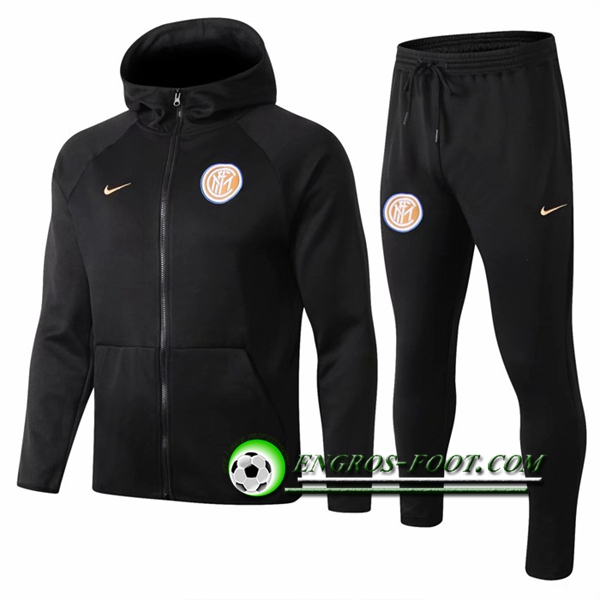 Engros-foot: Veste A Capuche Survetement Foot Inter Milan Noir 209/2020 Thailande