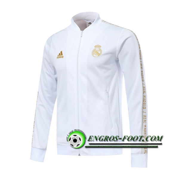 Engros-foot: Nouveaux Veste Foot Real Madrid Blanc 2019 2020 Thailande