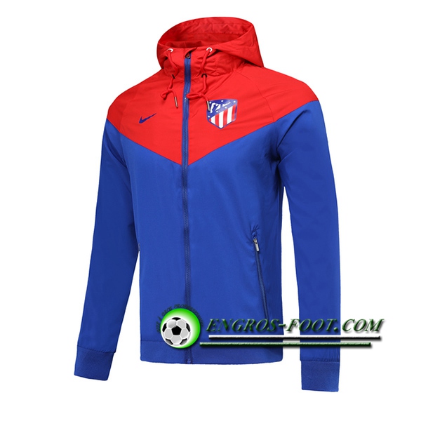 Engros-foot: Veste Foot Sweat A Capuche Atletico Madrid Rouge/Bleu 2019 2020 Thailande