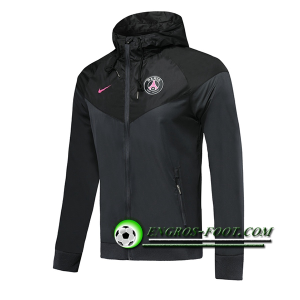 Engros-foot: Veste Foot Sweat A Capuche PSG Noir 2019 2020 Thailande