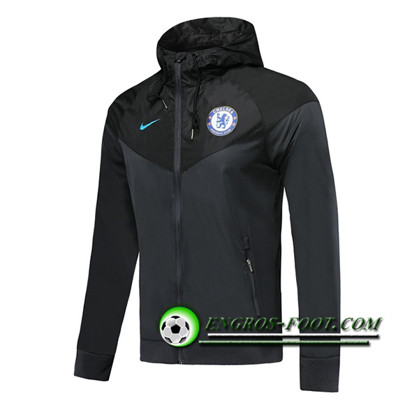 Engros-foot: Veste Foot Sweat A Capuche FC Chelsea Noir 2019 2020 Thailande