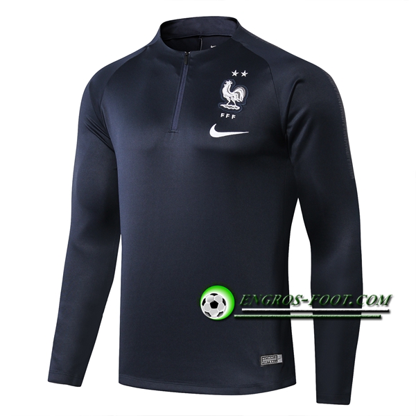 Engros-foot: Sweatshirt Training France Bleu Fonce 2019 2020 Thailande