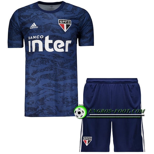 Engros-foot: Maillot Foot Sao Paulo FC Enfants Gardien de but Bleu 2019 2020 Thailande