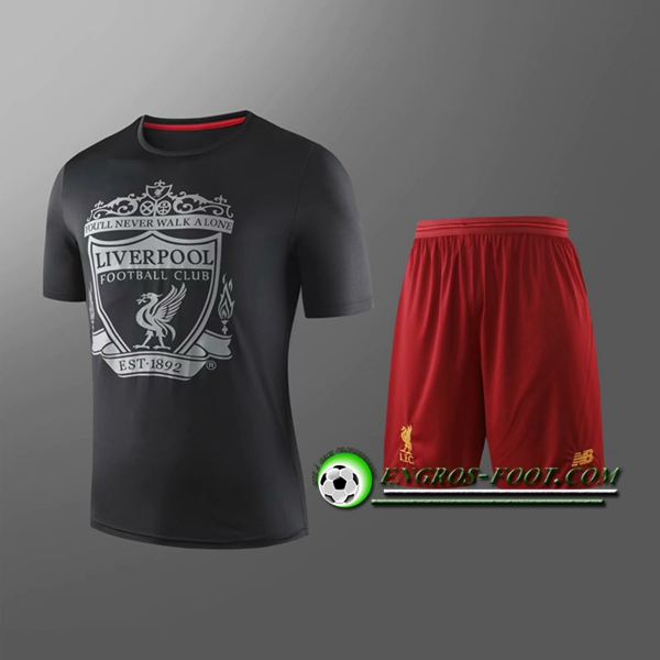 Engros-foot: Maillot Foot FC Liverpool + Shorts Enfants Noir 2019 2020 Thailande