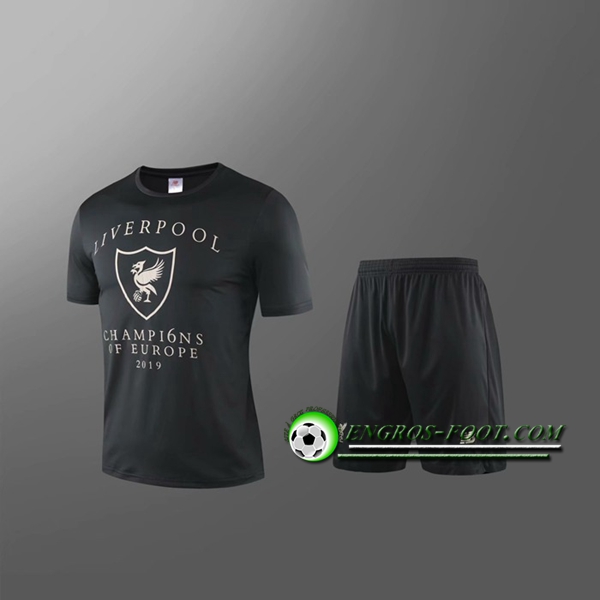 Engros-foot: Maillot Foot FC Liverpool + Shorts Enfants Noir/Blanc 2019 2020 Thailande